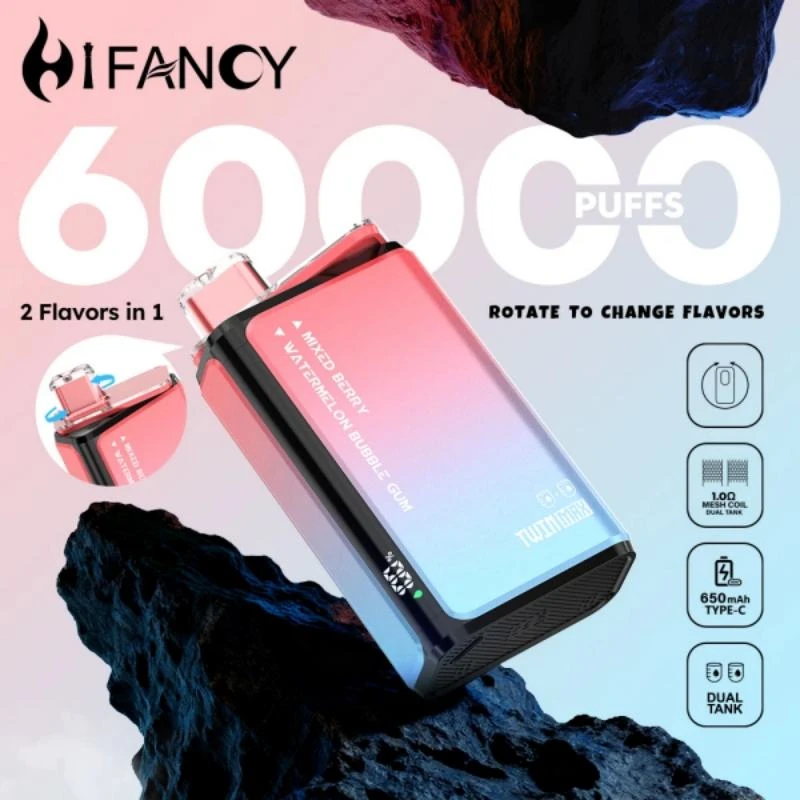 Hifancy-60000-Puffs-60k-2-in-1-Disposable-Vape-Wholesale-Free-Shipping HIFANCY TWIN MAX 60K