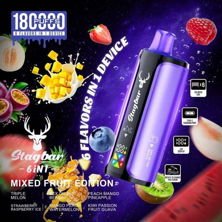 StagBar 6in1 180K Puffs Vap factory StagBar 6in1 180K Puffs Vap factory